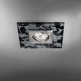 Spoturi tavan fals - Spot incastrabil tavan directionabil cu sticla decorativa CLASA crom satin/negru