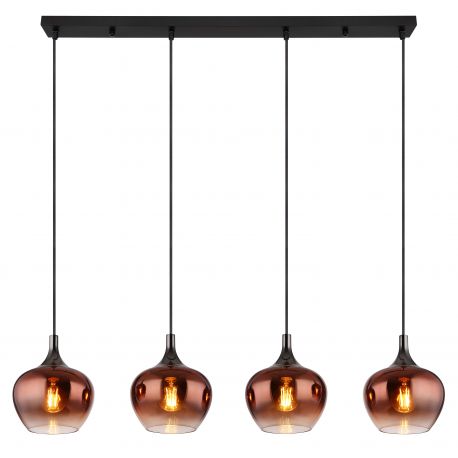 Pendule, Lustre suspendate - Lustra suspendata design modern MAXY 4L negru/cupru