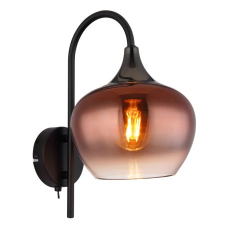 Aplice, corpuri de iluminat pentru pereti - Aplica de perete design modern MAXY negru/cupru