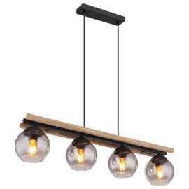 Pendule, Lustre suspendate - Lustra suspendata stil vintage CONNI 4L lemn inchis
