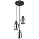 Pendule, Lustre suspendate - Lustra suspendata design modern RYAN 3L negru/fumuriu