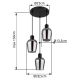 Pendule, Lustre suspendate - Lustra suspendata design modern RYAN 3L negru/fumuriu