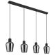 Pendule, Lustre suspendate - Lustra suspendata design modern RYAN 4L negru/fumuriu