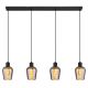 Pendule, Lustre suspendate - Lustra suspendata design modern RYAN 4L negru/fumuriu