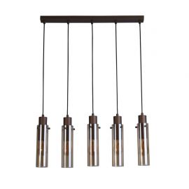 Lustra moderna cu 5 pendule Sweden II moca, chihlimbar