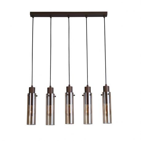 Pendule, Lustre suspendate - Lustra moderna cu 5 pendule Sweden II moca, chihlimbar