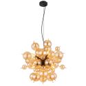 Lustra suspendata design modern UDO 6L negru/chihlimbar