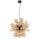Pendule, Lustre suspendate - Lustra suspendata design modern UDO 6L negru/chihlimbar