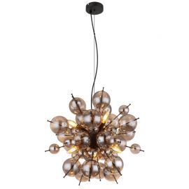 Pendule, Lustre suspendate - Lustra suspendata design modern UDO 6L negru/fumuriu