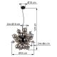 Pendule, Lustre suspendate - Lustra suspendata design modern UDO 6L negru/fumuriu