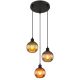 Pendule, Lustre suspendate - Lustra suspendata design modern ZUMBA 3L negru/multicolor