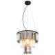 Lustra suspendata design modern NAXIS 3L negru/fumuriu