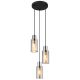 Pendule, Lustre suspendate - Lustra suspendata design modern LIDARIA 3L negru/fumuriu