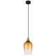 Pendule, Lustre suspendate - Pendul design decorativ SALVY D-15cm negru/chihlimbar