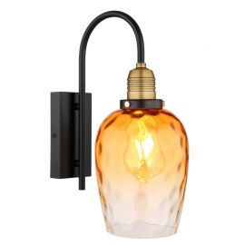 Aplice, corpuri de iluminat pentru pereti - Aplica de perete design decorativ SALVY negru/chihlimbar