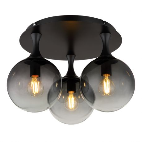 Plafoniere - Plafoniera design modern DALTON 3L negru/fumuriu
