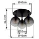 Plafoniere - Plafoniera design modern DALTON 3L negru/fumuriu