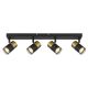 Plafoniere cu spoturi, Spoturi aplicate - Plafoniera cu 4 Spoturi directionabile BRISBON negru/cupru