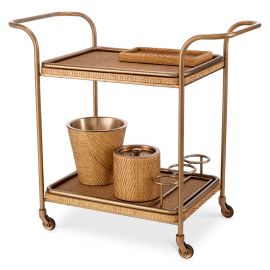 Masute Living - Gheridon, Masuta cu roti din ratan design LUX Pescara