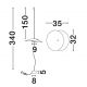 Lampadare - Lampadar LED suspendat de tavan OLEA, H-340cm