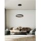 Pendule, Lustre suspendate - Lustra LED suspendata design modern circular ORMI negru D-45cm