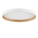 Plafoniera LED design decorativ VOMOS alb/lemn D-40cm