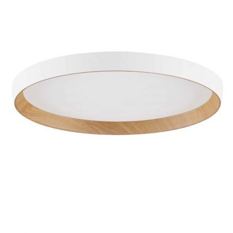 Plafoniere - Plafoniera LED design decorativ VOMOS alb/lemn D-40cm