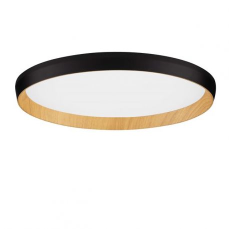 Plafoniere - Plafoniera LED design decorativ VOMOS negru/lemn D-40cm