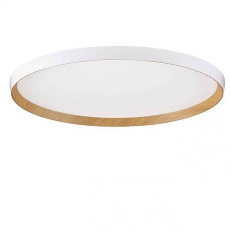 Plafoniere - Plafoniera LED design decorativ VOMOS alb/lemn D-60cm