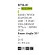 Spoturi tavan fals - Spot LED incastrabil design tubular STILVI alb, H-44cm
