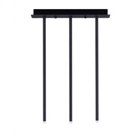 Plafoniere cu spoturi, Spoturi aplicate - Plafoniera cu 3 Spoturi LED reglabile design tubular STILVI negru, H-65cm