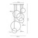 Pendule, Lustre suspendate - Lustra cu 6 inele LED suspendate Ring XXL negru