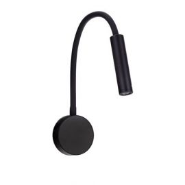 Iluminat pentru baie - Aplica cu reader LED cu brat flexibil IP44 SONICA negru