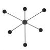 Aplica de perete LED design ambiental SHADOW M negru
