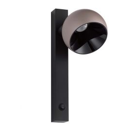 Aplice, corpuri de iluminat pentru pereti - Aplica LED moderna stil minimalist LUSA negru/cafeniu