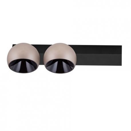 Plafoniere cu spoturi, Spoturi aplicate - Plafoniera LED moderna stil minimalist LUSA 2L negru/cafeniu