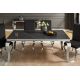 Mese dining - Masa eleganta cu picioare curbate Modern Barock argintiu/ negru