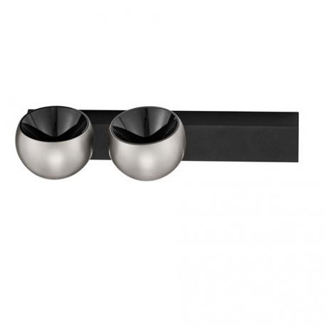 Plafoniere cu spoturi, Spoturi aplicate - Plafoniera LED moderna stil minimalist LUSA 2L negru/nickel