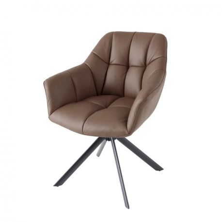 Seturi scaune, HoReCa - Set 2 scaune pivotante Papillon, piele maro