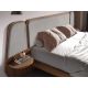 Paturi - Pat dublu tapitat design LUX Grey-Walnut, 180x200cm