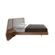 Paturi - Pat dublu tapitat design LUX Grey-Walnut, 180x200cm