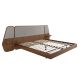 Paturi - Pat dublu tapitat design LUX Grey-Walnut, 180x200cm