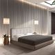 Paturi - Pat dublu tapitat design LUX Brown, 180x200cm
