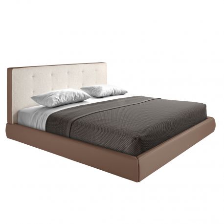 Paturi - Pat dublu tapitat design LUX Brown, 180x200cm