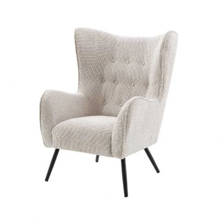 Fotolii - Fotoliu elegant design retro AMSTERDAM boucle greige