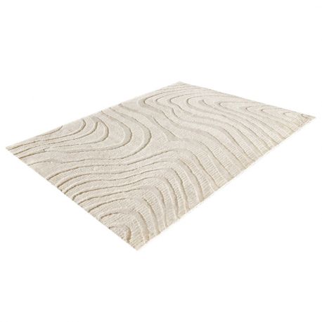 Covoare - Covor modern cu model in valuri Wave 170x240cm crem-bej