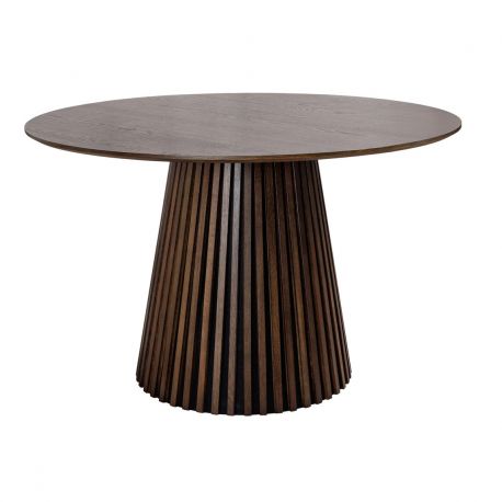 Mese dining - Masa rotunda Valhalla Wood 140cm, stejar inchis