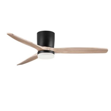 Lustre cu ventilator - Lustra LED cu Ventilator si telecomanda ALOA negru/natural wood
