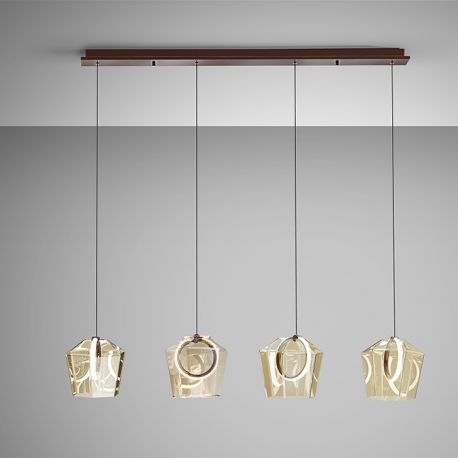 Pendule, Lustre suspendate - Lustra cu 4 pendule LED design decorativ Ingrid 4L champagne