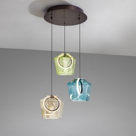Pendule, Lustre suspendate - Lustra cu 3 pendule LED design decorativ Ingrid 3L color